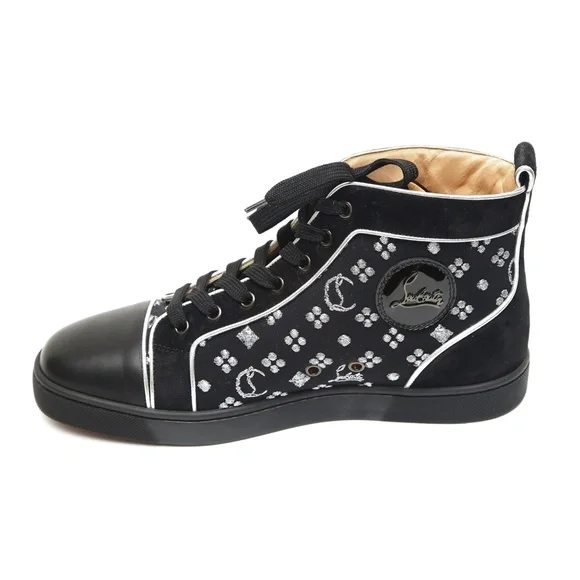 CHRISTIAN LOUBOUTIN Men's High Top Sneakers LOUIS ORLATO Red Sole 40.5